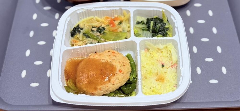 豆腐おろしハンバーグ、チンゲン菜と筍の炒め物 等の画像